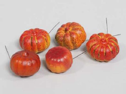 Pumpkins D4/5 cm orange 12 pcs on wire