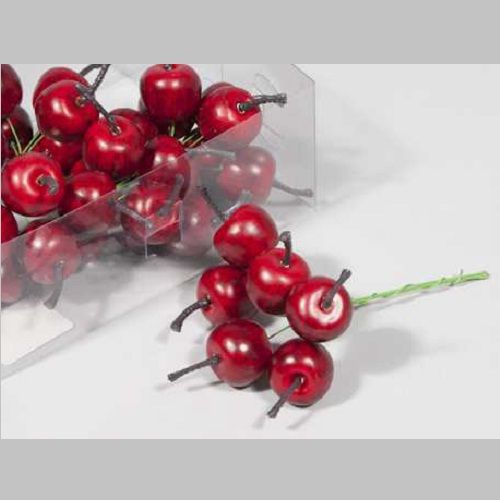 Apples D2,5 cm red matte 36 pcs on wire