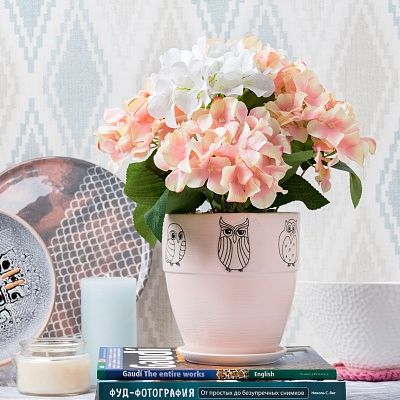 Hydrangea A Capela White Cachepot Dekollete Owls