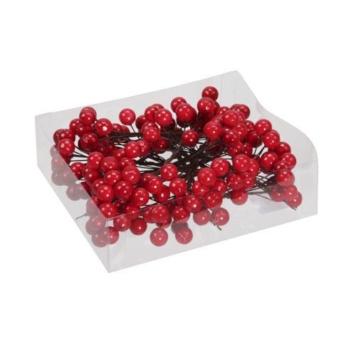 Berries D1 cm red 160 pcs on wire