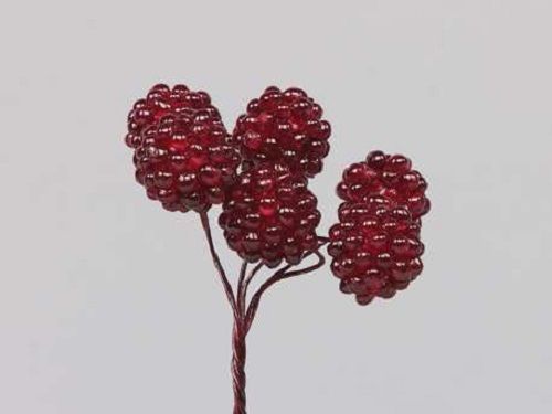 Raspberry D1.6 cm red 72 pcs on wire